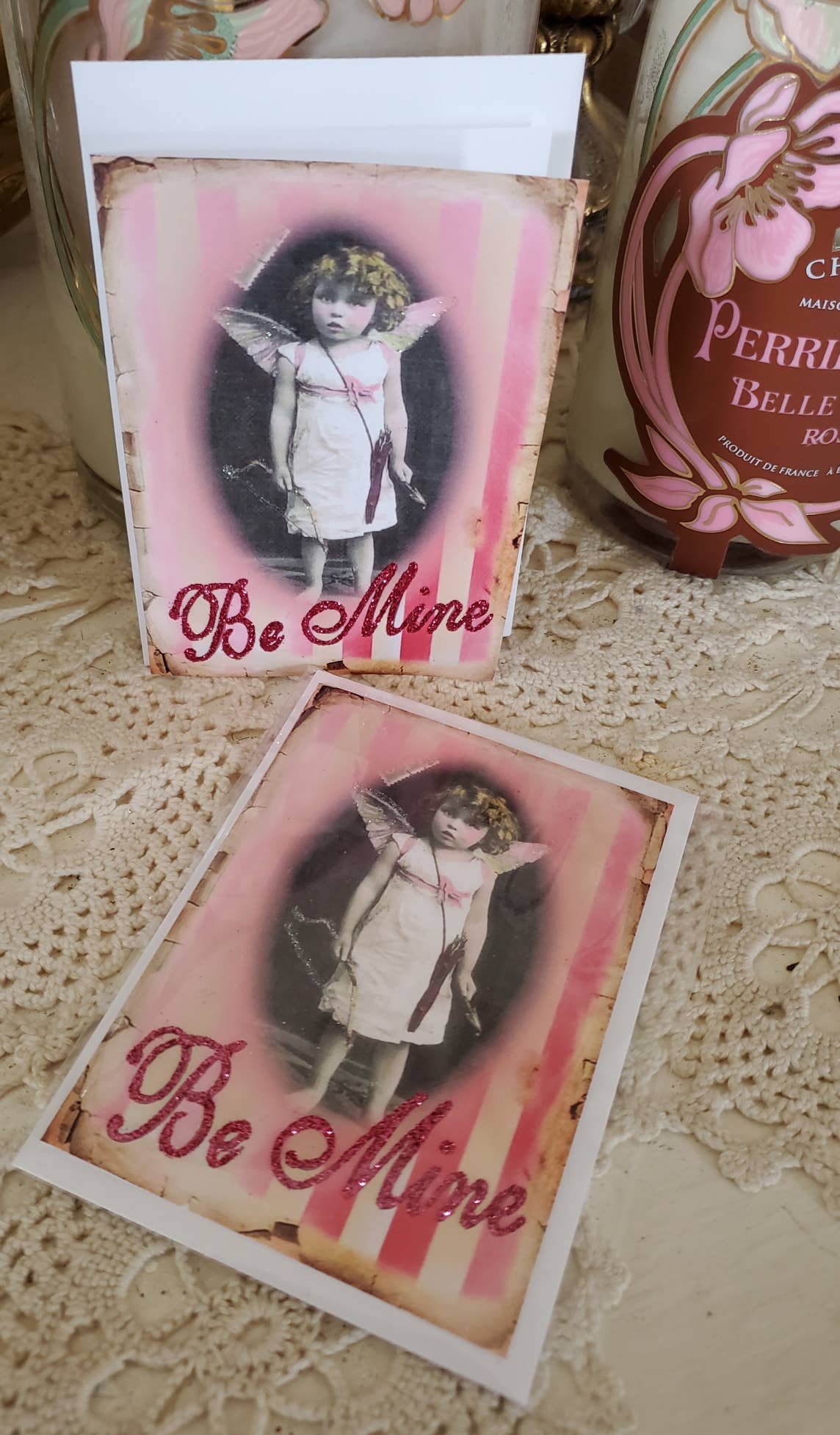 Valentine Greeting Card Cupid n Arrow Be Mine