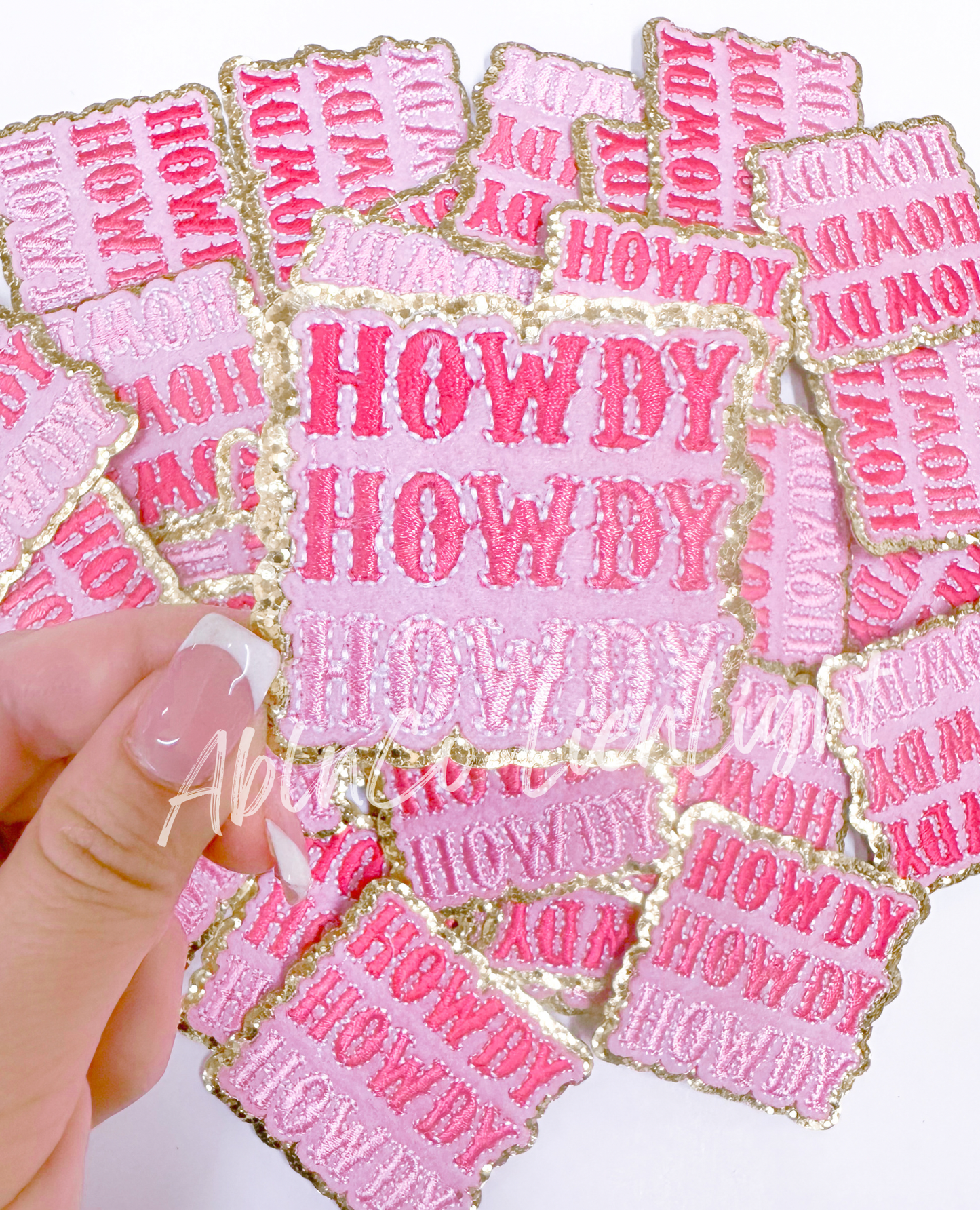 Trucker hat patches sequins howdy cowgirl embroidery patch