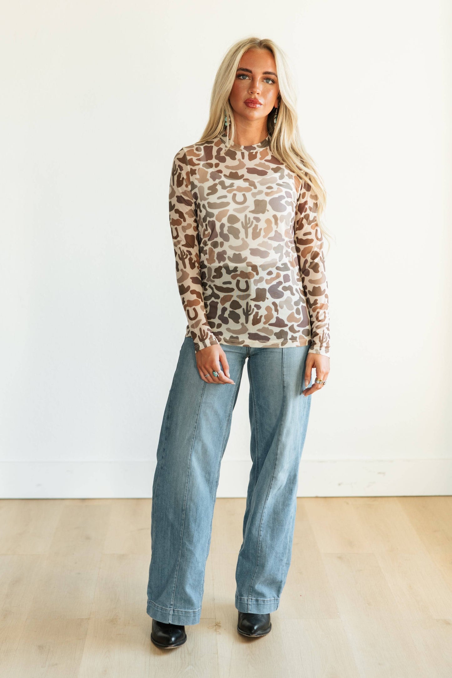 WESTERN CAMO MESH TOP