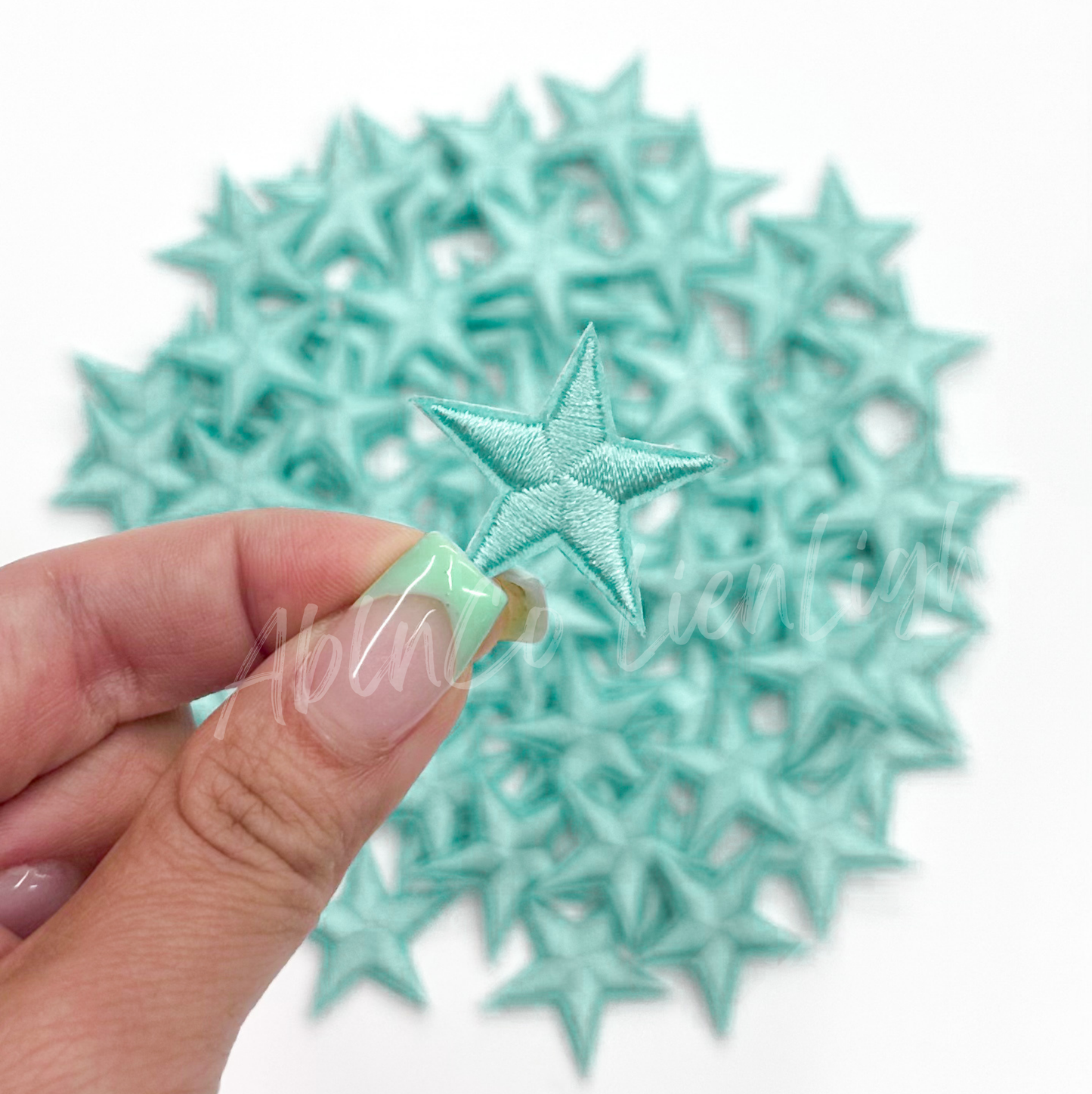 Trucker hat patches 1” turquoise star patch iron on