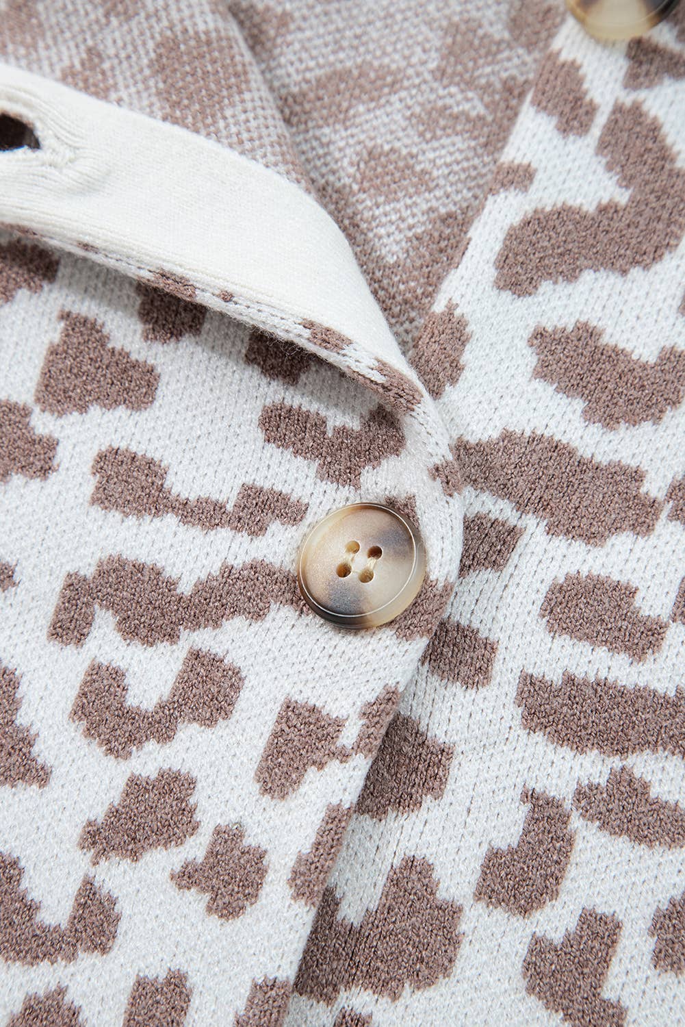 Leopard Chunky Knitted Cardigan Sweater