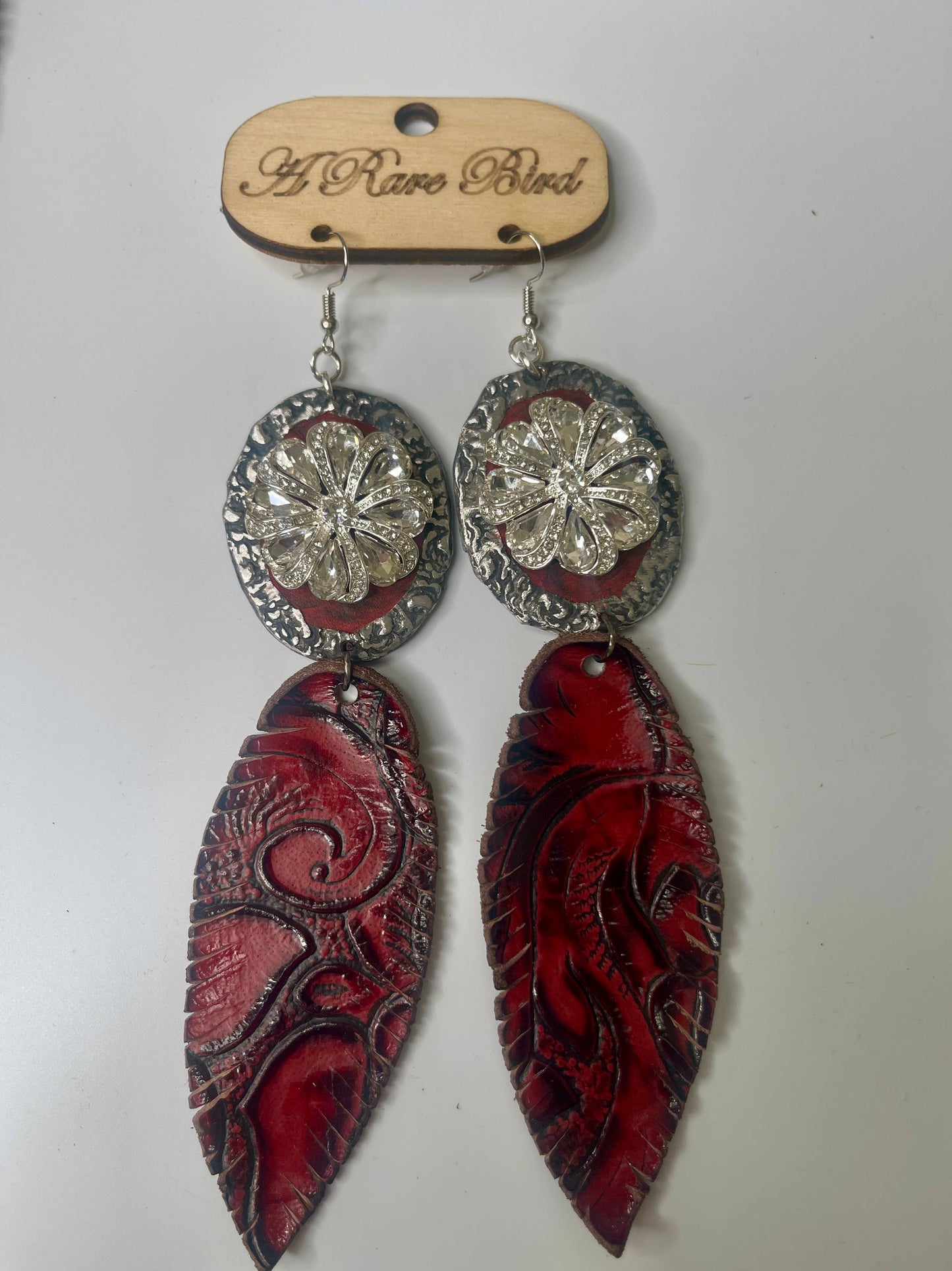 Roses and Feather Earrings