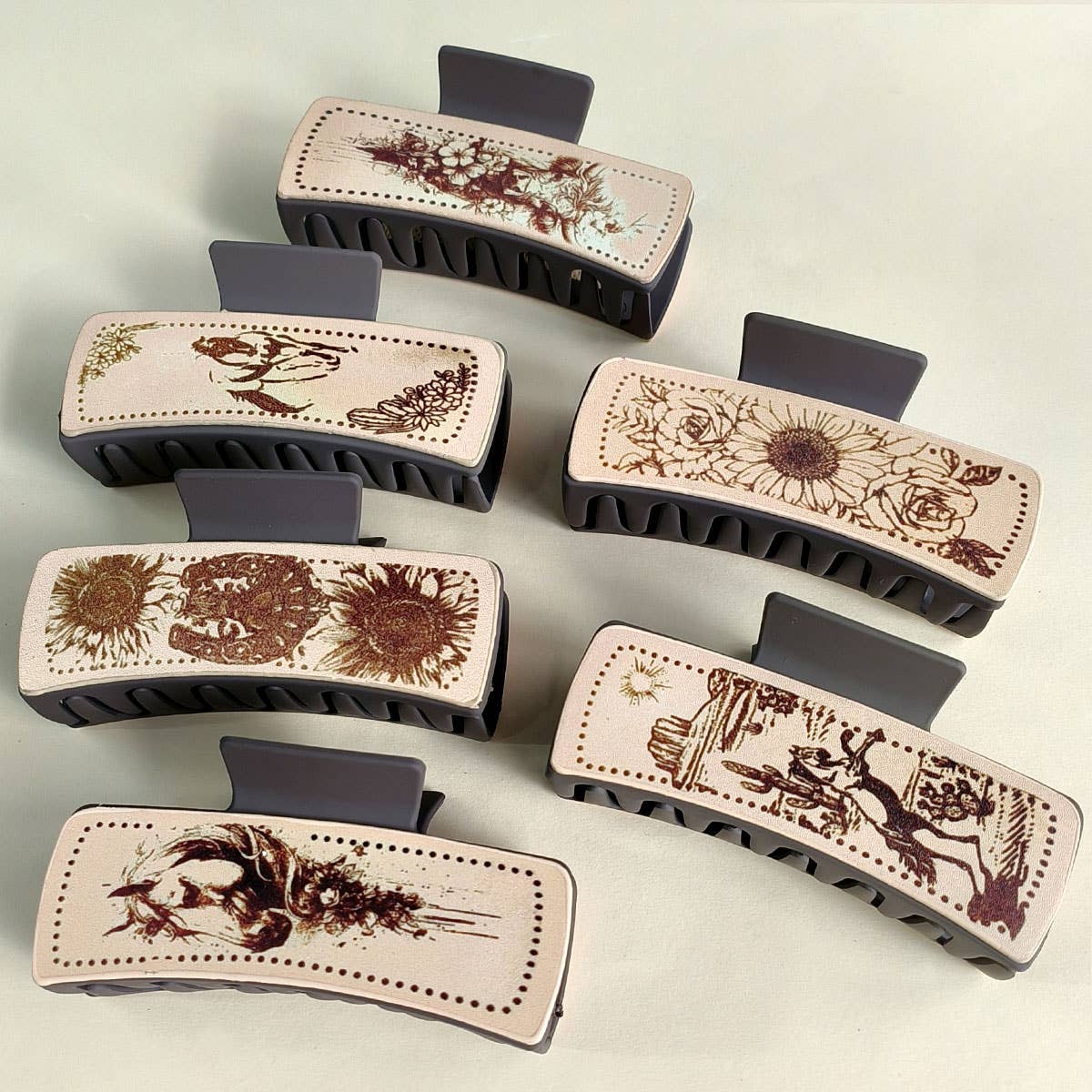 WESTERN STYLE DAILY LEATHER HAIR CLAW CLIp