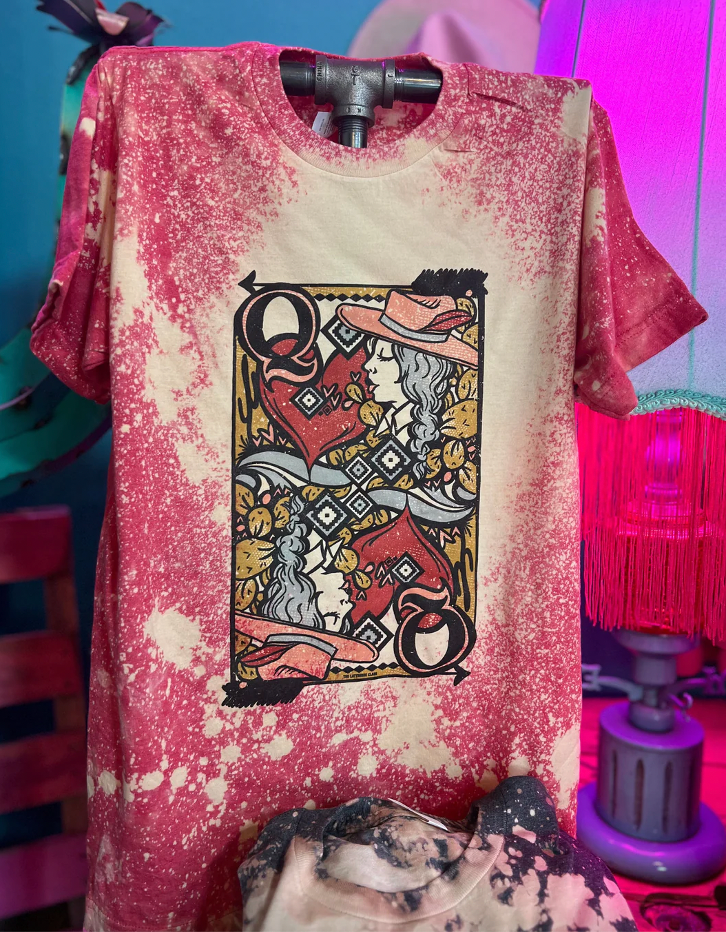 Queen Of Hearts - Red Bleached Tee