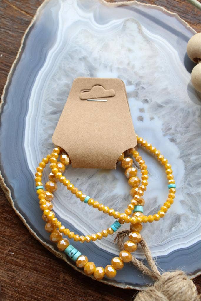 YELLOW CRYSTAL BRACELET SET