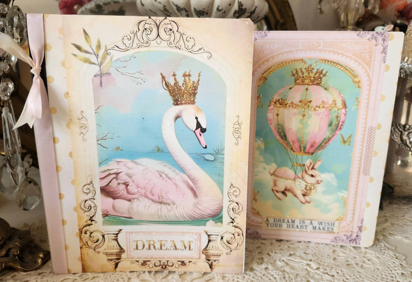 Journal Notebook Swan Dream Glittered