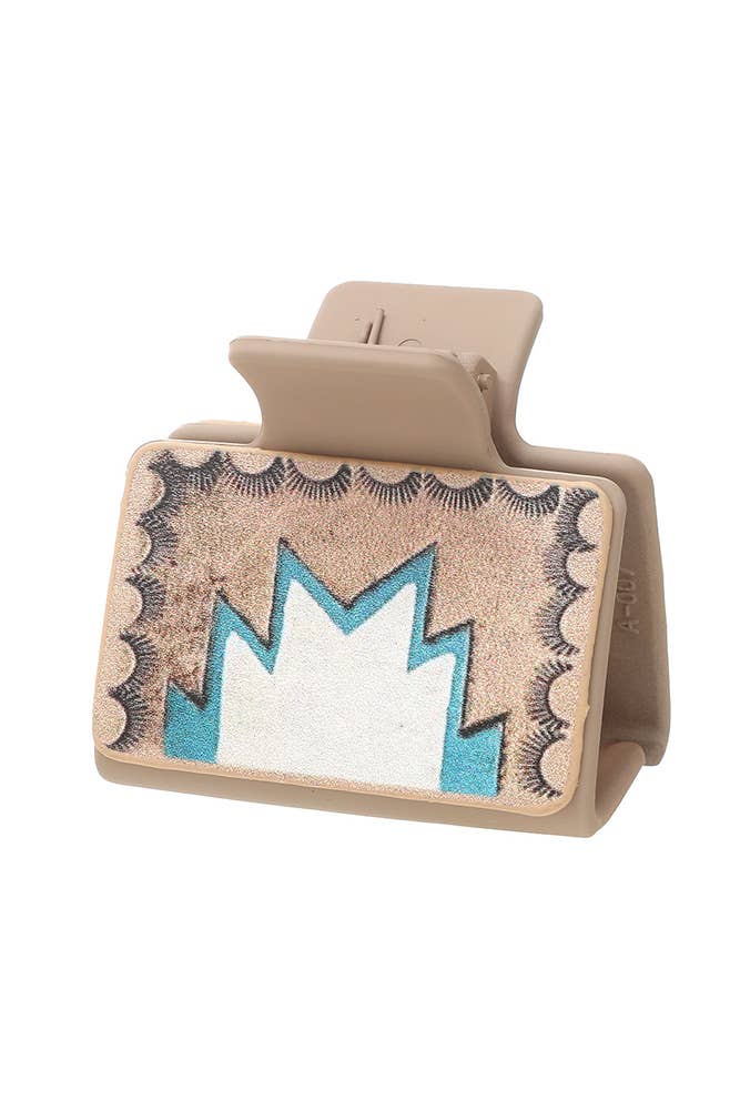 Western Print PU Claw Clip