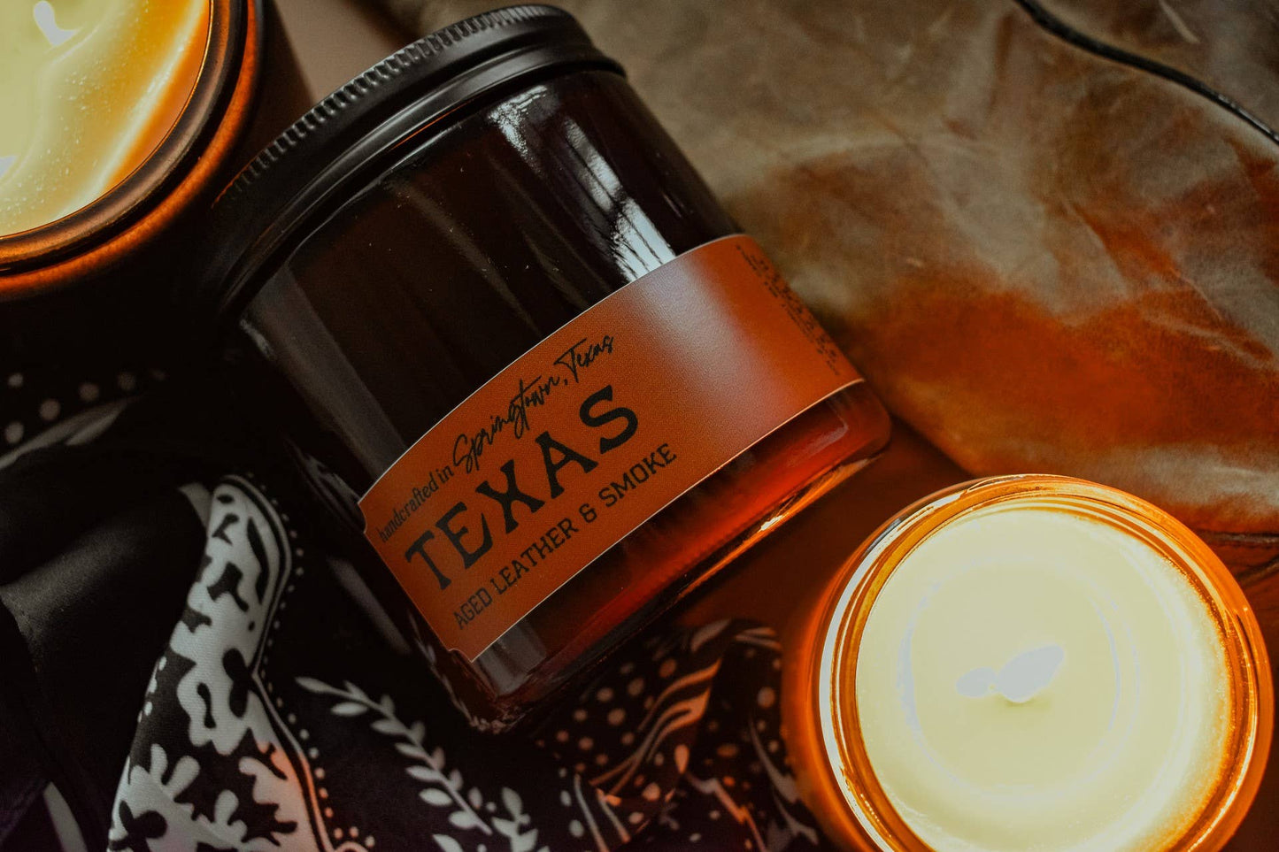 TEXAS - Leather & Smoke Candle