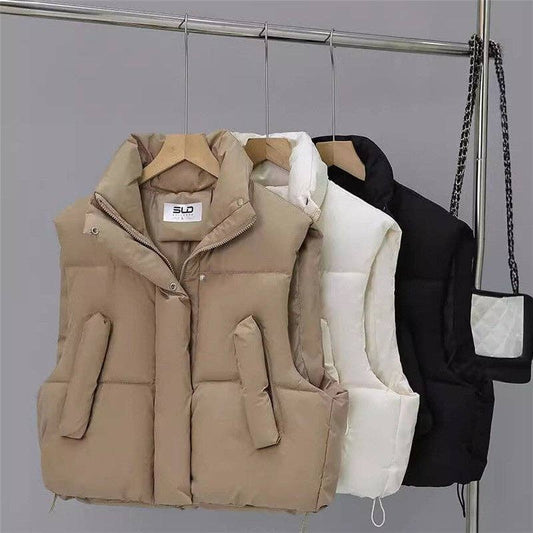 Short Down Cotton Vest Casual Solid Color