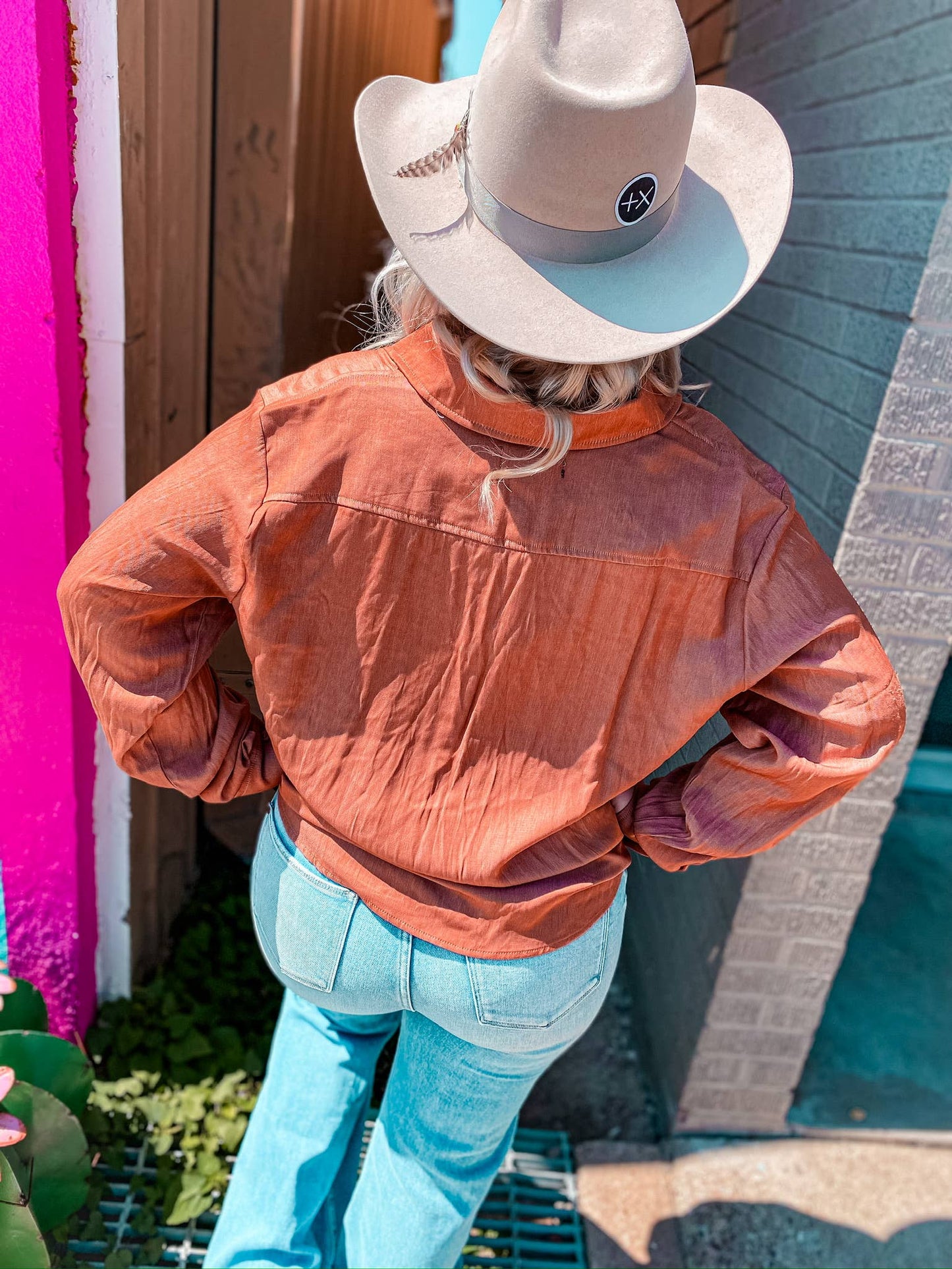 Santa Fe Button Down Chambray Top