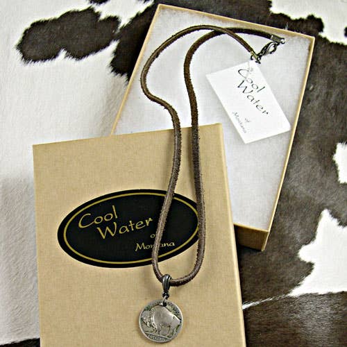 The Plains Buffalo Nickel Leather Necklace