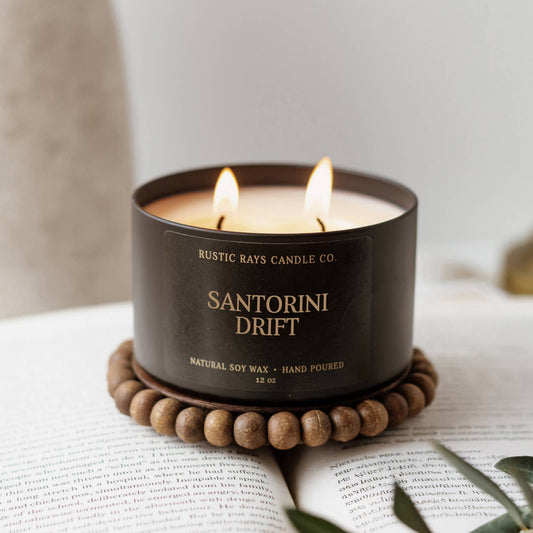 Santorini Drift 12 oz Soy Candle - Spring Home Decor & Gifts