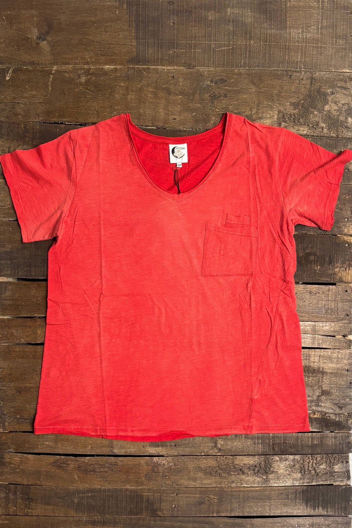 Moon Dance V-Neck Tee - Watermelon