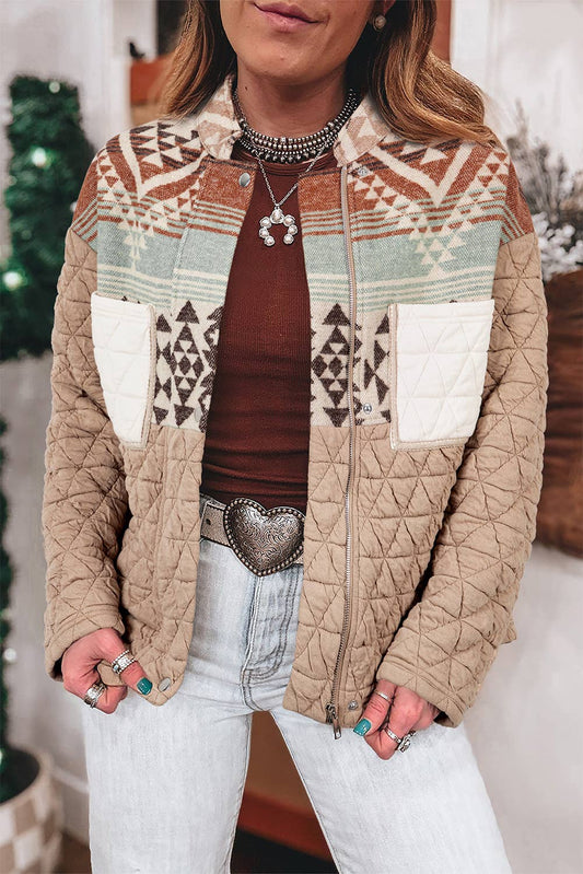 Luelle | Aztec Quilted Patchwork Western Fashion Jacket
