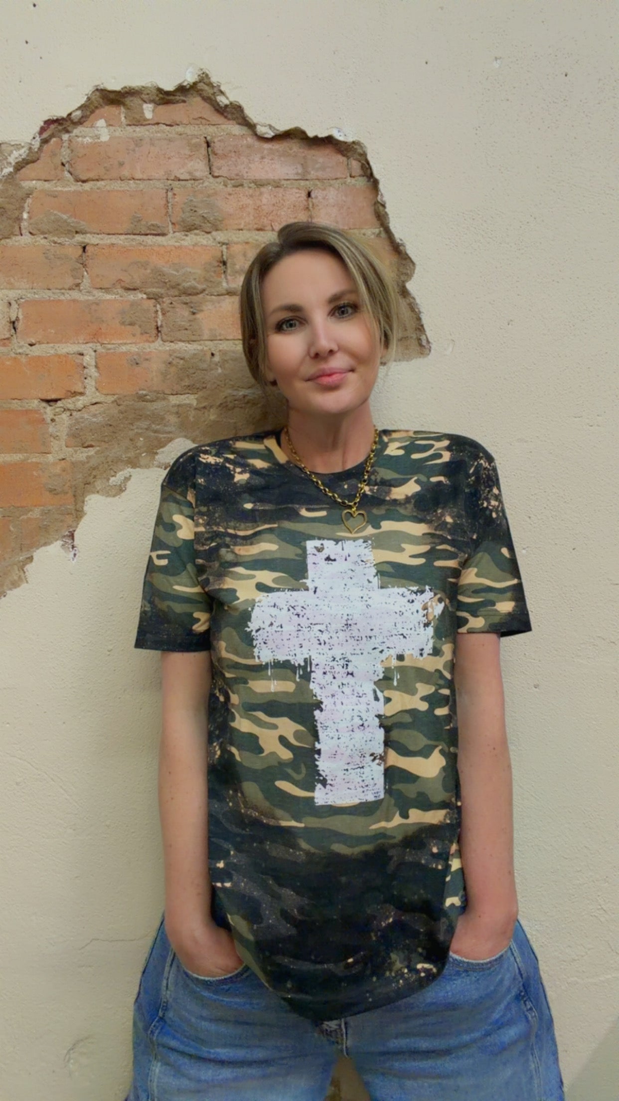 Bleached Grunge Cross