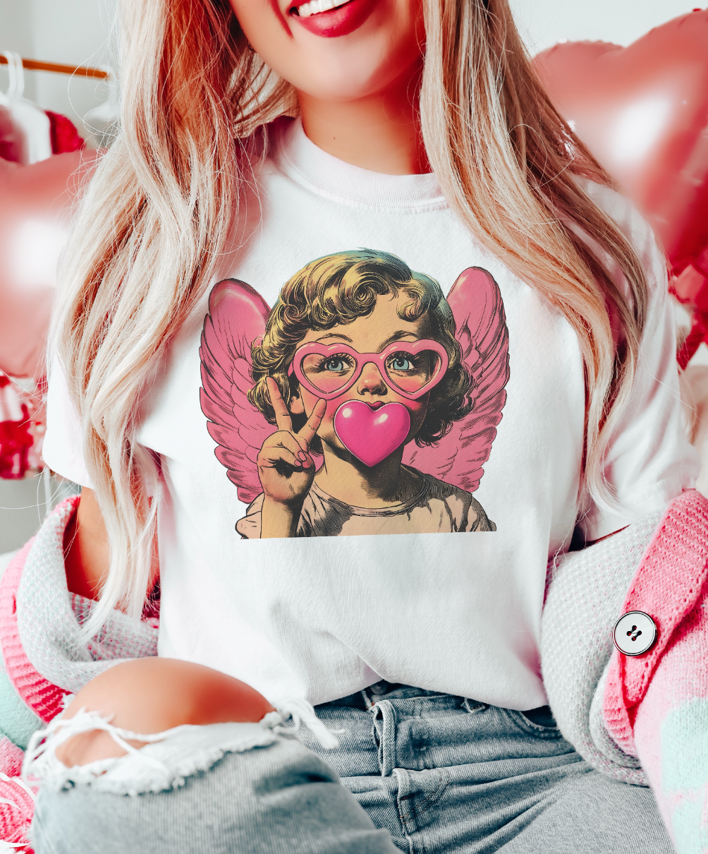 Bubblegum Cupid Valentine - white sweatshirt