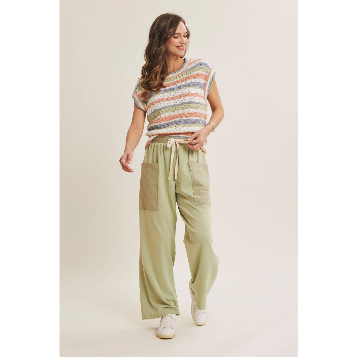 EASY BREEZY MADE FOR LAID BACK DAYS STRIPE SWEATER VEST