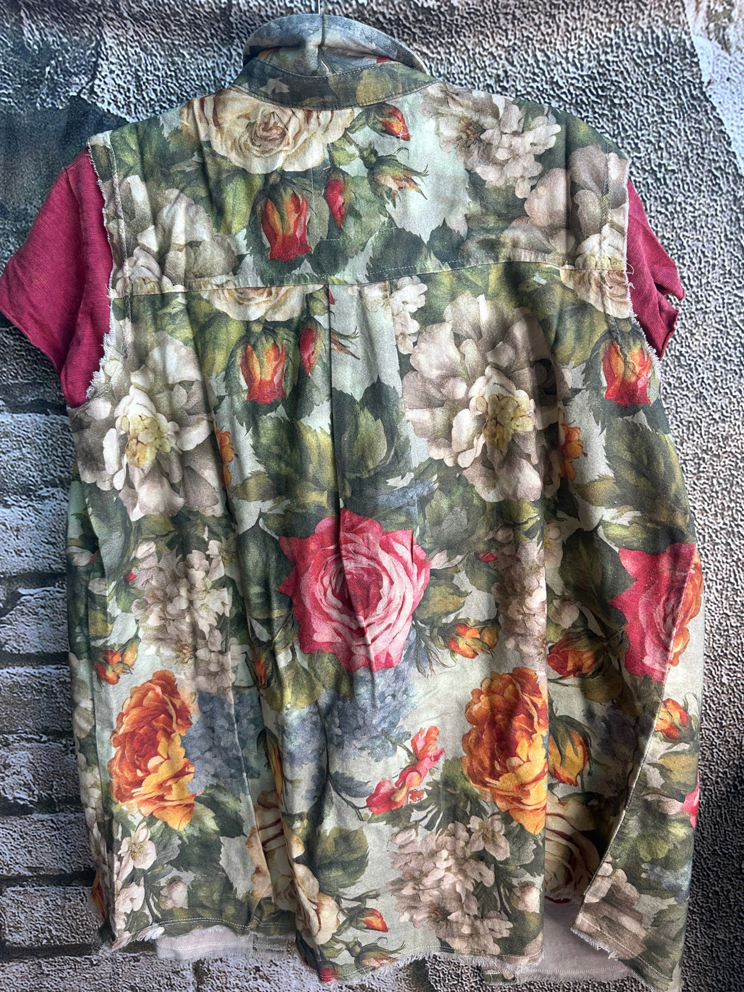 Light Floral Flannel Vest