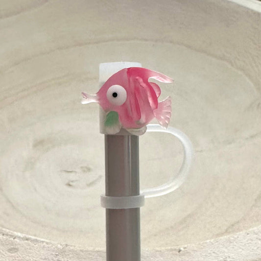 Straw Cover Silicone Acrylic Tropical Fish 10mm