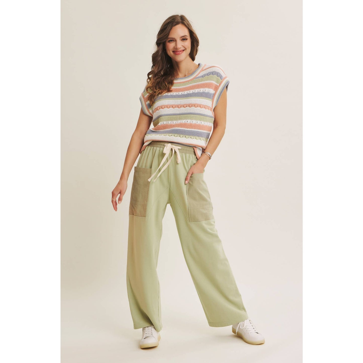EASY BREEZY MADE FOR LAID BACK DAYS STRIPE SWEATER VEST