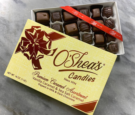 1LB Deluxe Caramel Assortment Milk & Dark Chocolate Gift Box