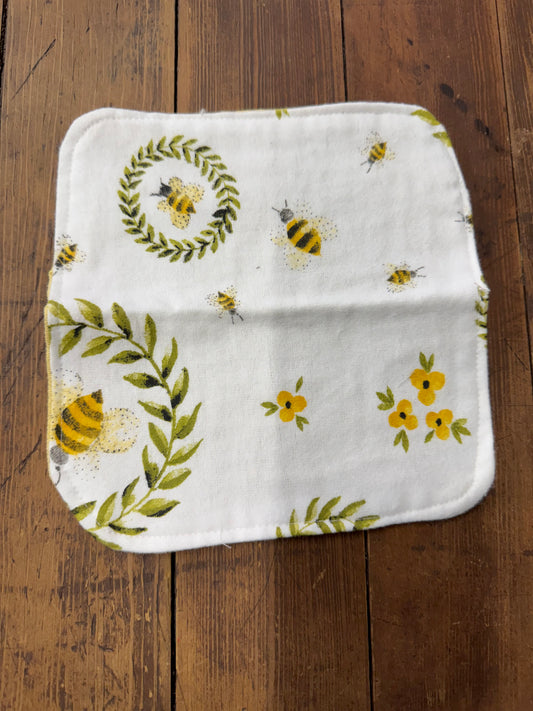 Yellow bee baby washcloth