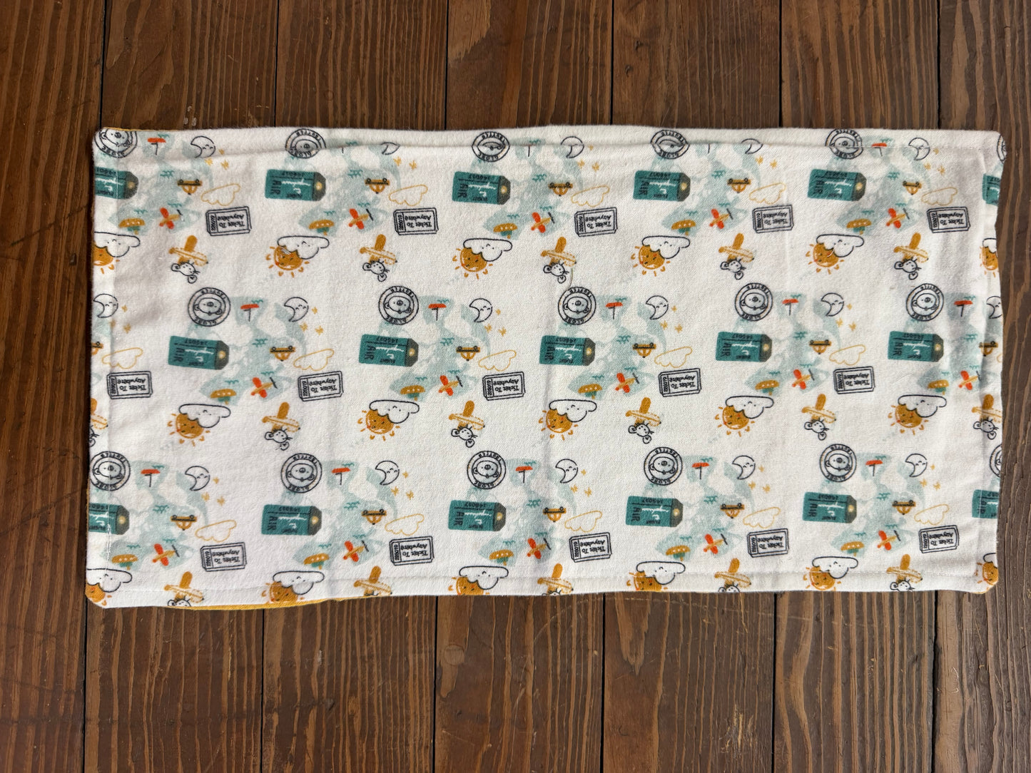 Blue skies airplane burp cloth
