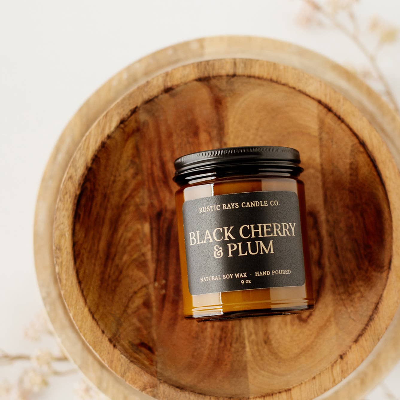 Black Cherry & Plum 9 oz Soy Candle - Home Decor & Gifts