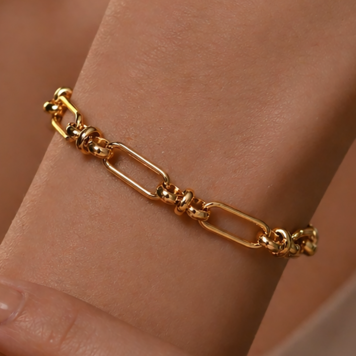 18K Gold PVD Plated Stainless Steel Chain Link Bracelet – 8044