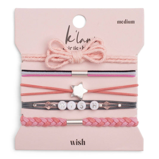 "Wish" Silver Star Hair Tie Bracelets