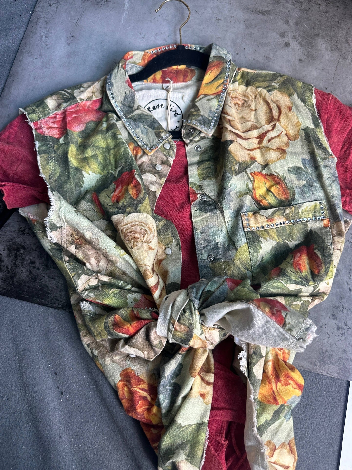 Light Floral Flannel Vest