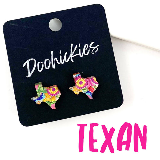 18mm Floral Texas Studs- Single Earrings