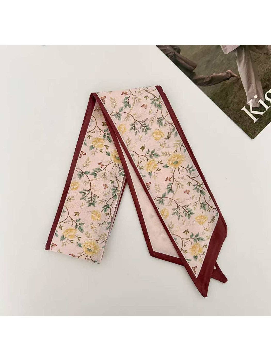 Scarvii - Soft Floral Skinny Scarf
