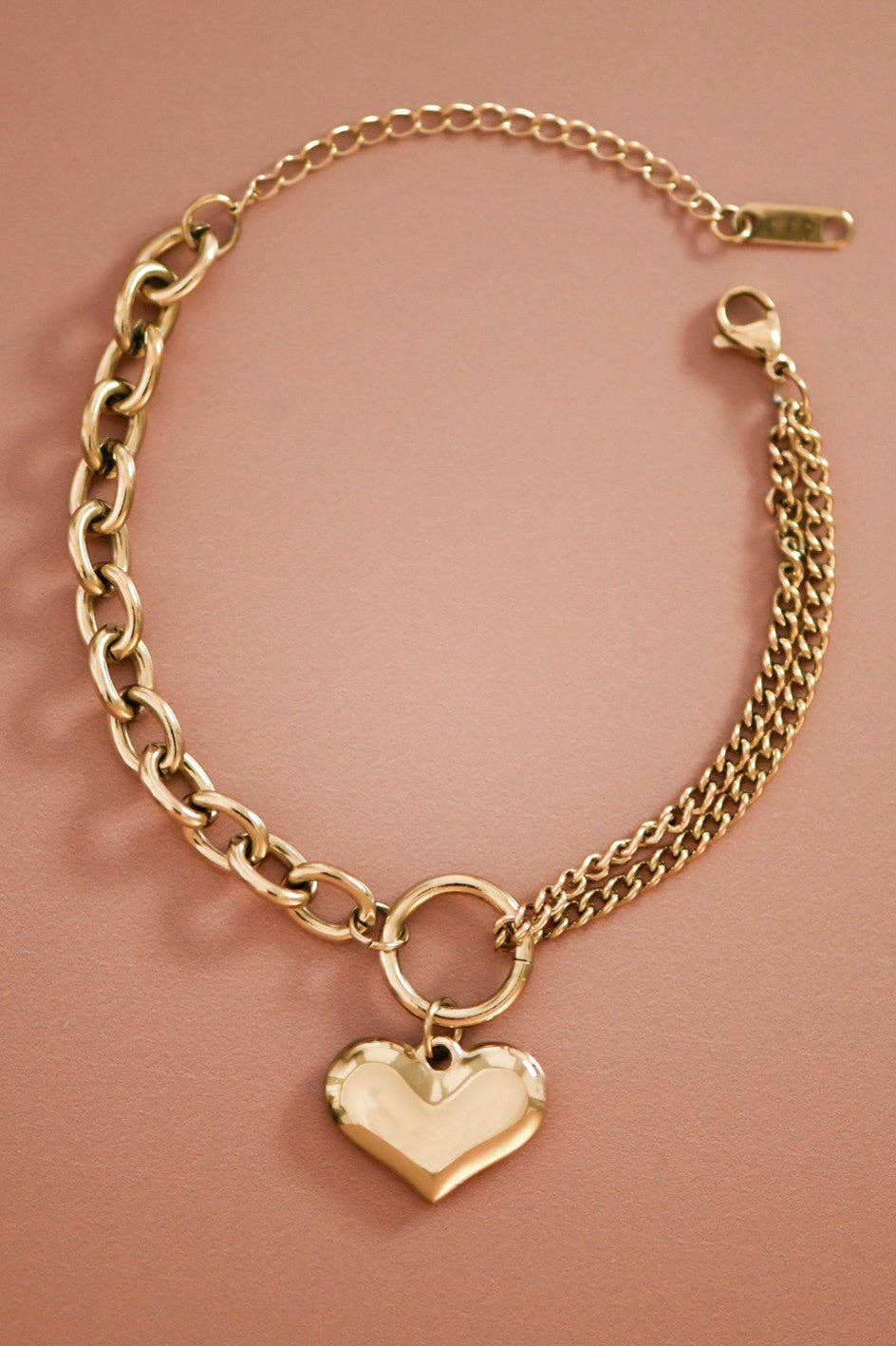 18K Gold Plated Waterproof Stainless Steel Chain Bracelet - 7363