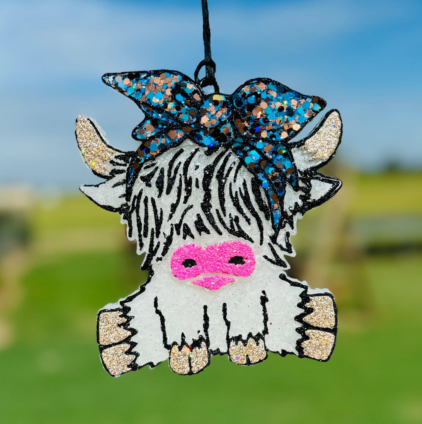 Highland Cow with Bow/Car Scent/Air Freshener