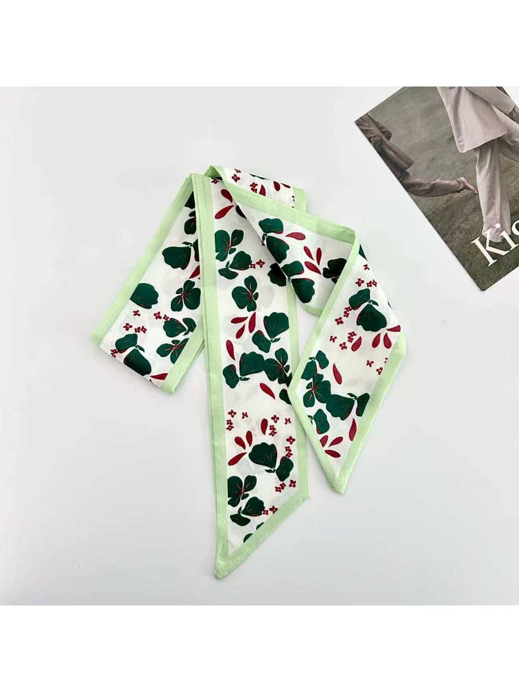 Scarvii - Fresh Cherry Print Skinny Scarf