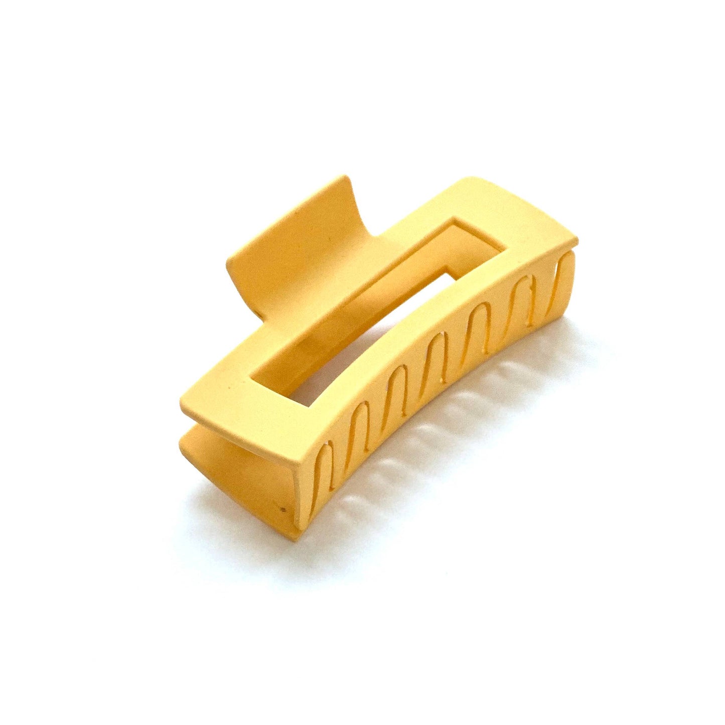 Jumbo Rectangular Cut Out Hair Claw Matte Yellow