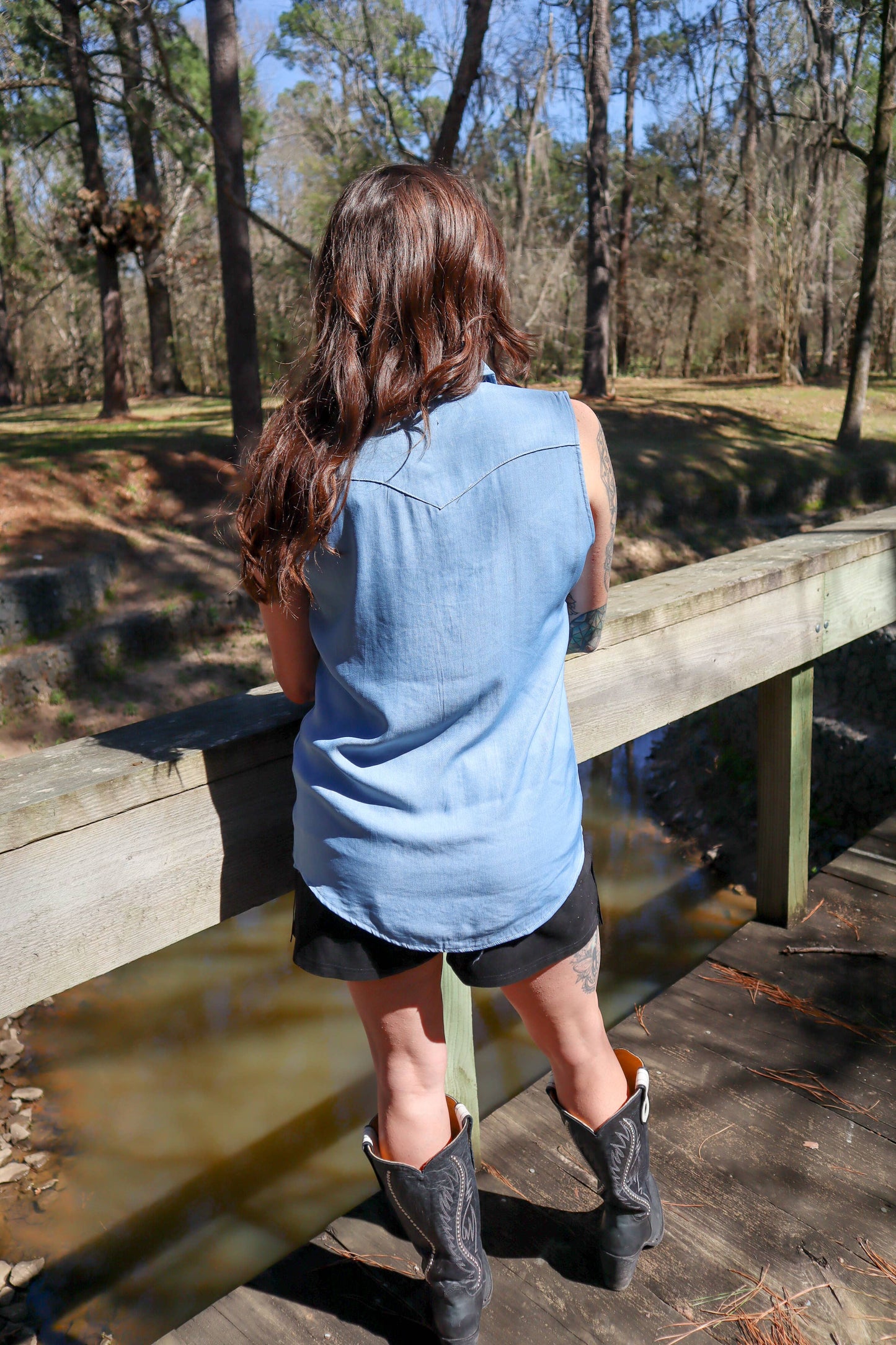 Back 40 Chambray Western Yoke Button Up