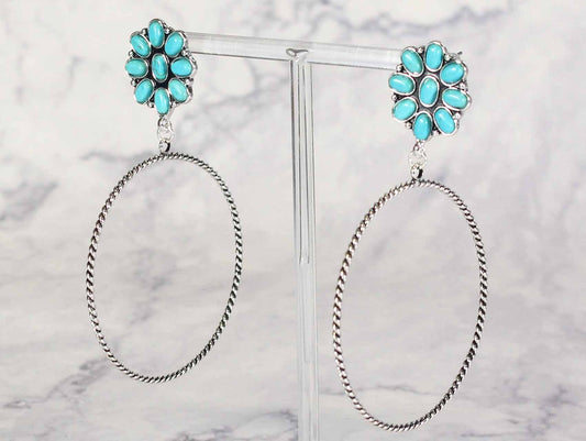 CONCHO TWISTED TEXTURED HOOP earring