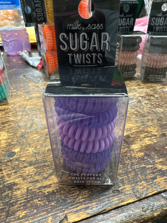 SUGAR TWISTS coil hair ties violette