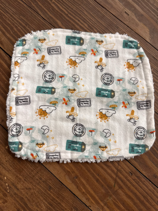 Blue skies airplane wash cloth