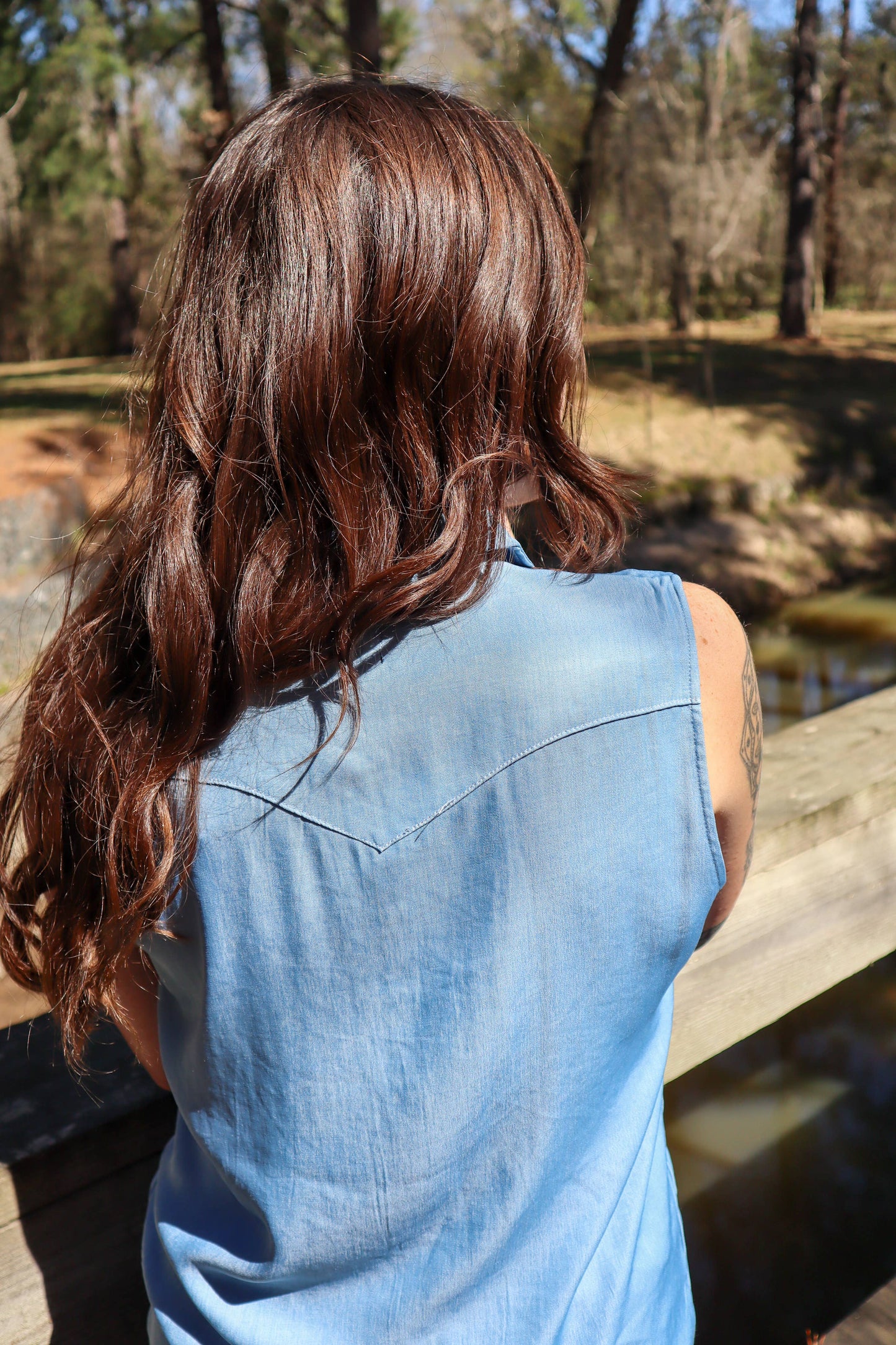 Back 40 Chambray Western Yoke Button Up