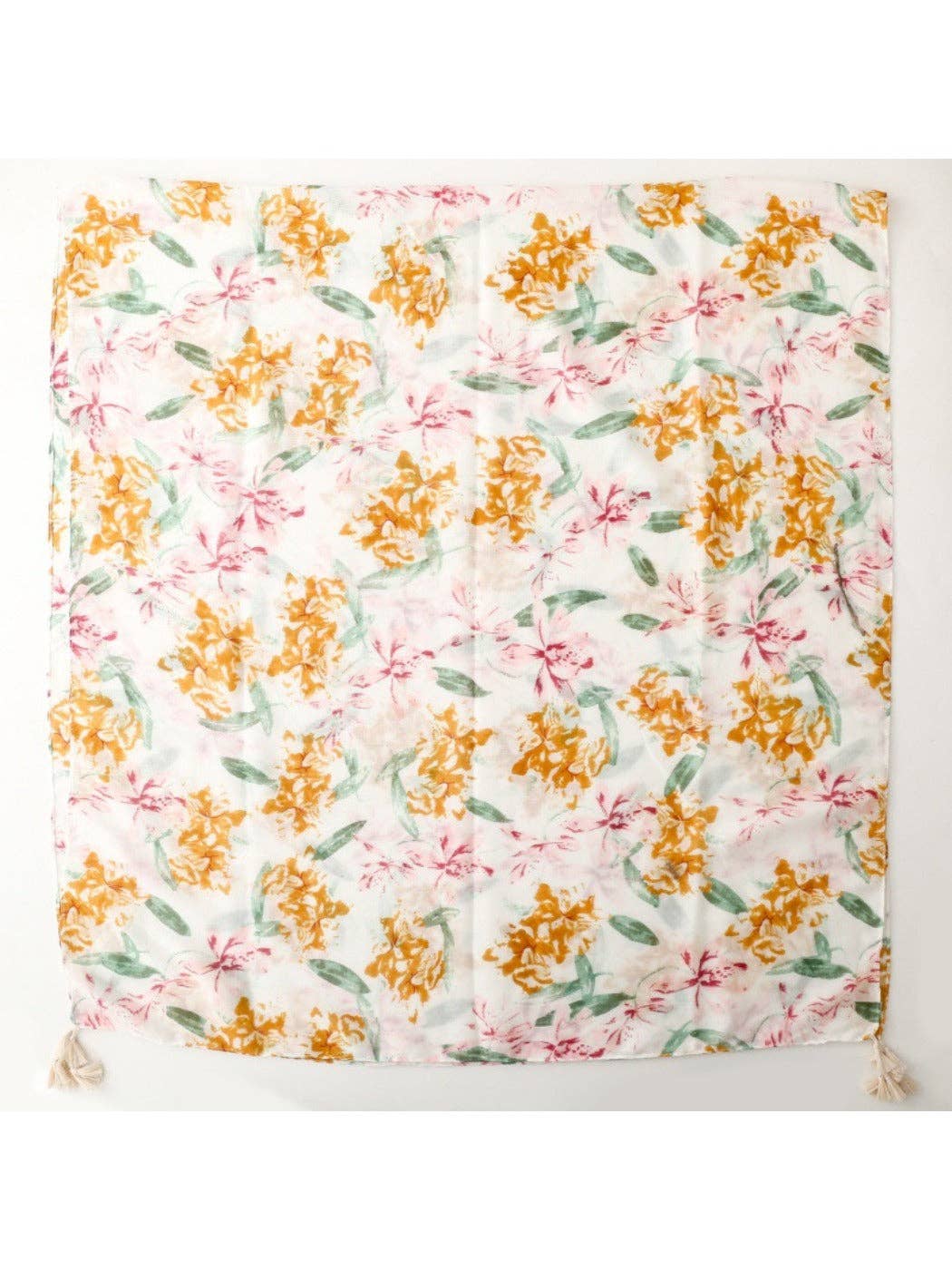 Scarvii - Elegant Scarf with Floral Leaf Print