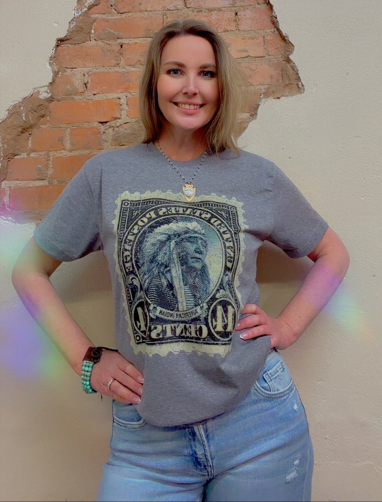 Indian Postage Stamp Graphic T-Shirt