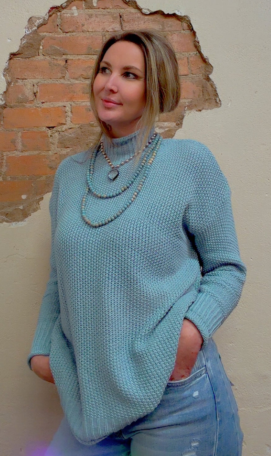 Oversized Chunky Cable Knit Turtleneck Sweater