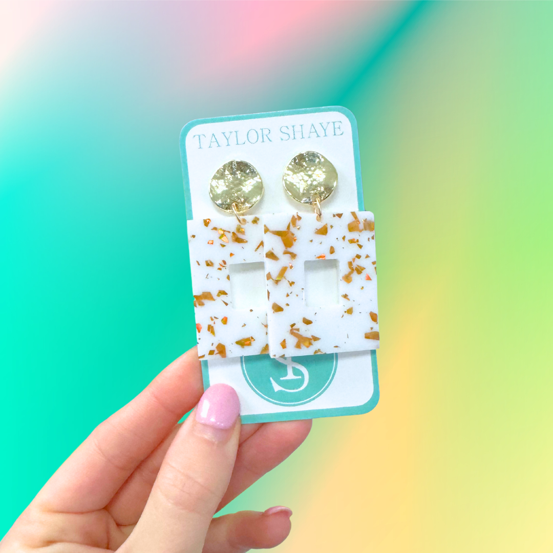 Mini Naomi White & Gold Flake