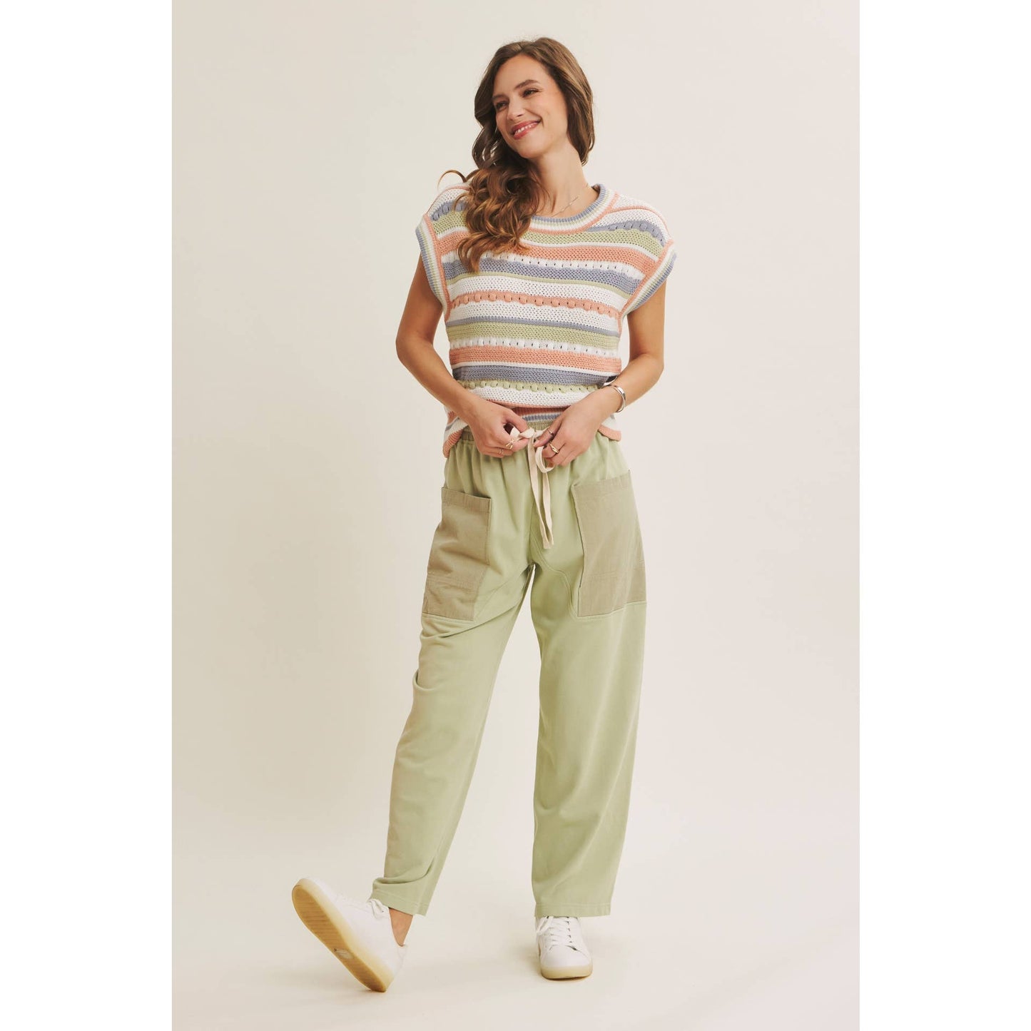 EASY BREEZY MADE FOR LAID BACK DAYS STRIPE SWEATER VEST
