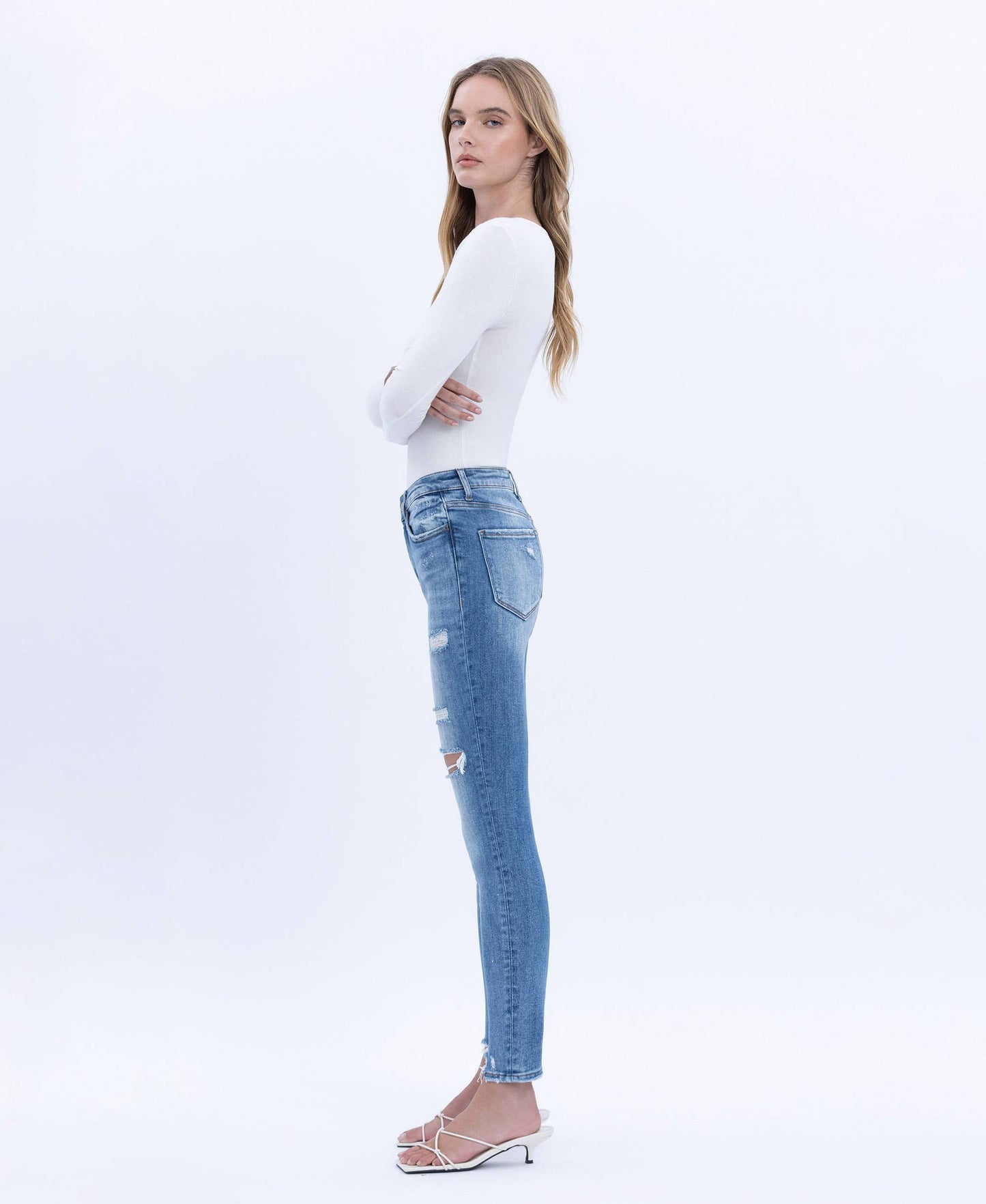 Lovervet HIGH RISE DISTRESSED CROP SKINNY JEANS LV1066