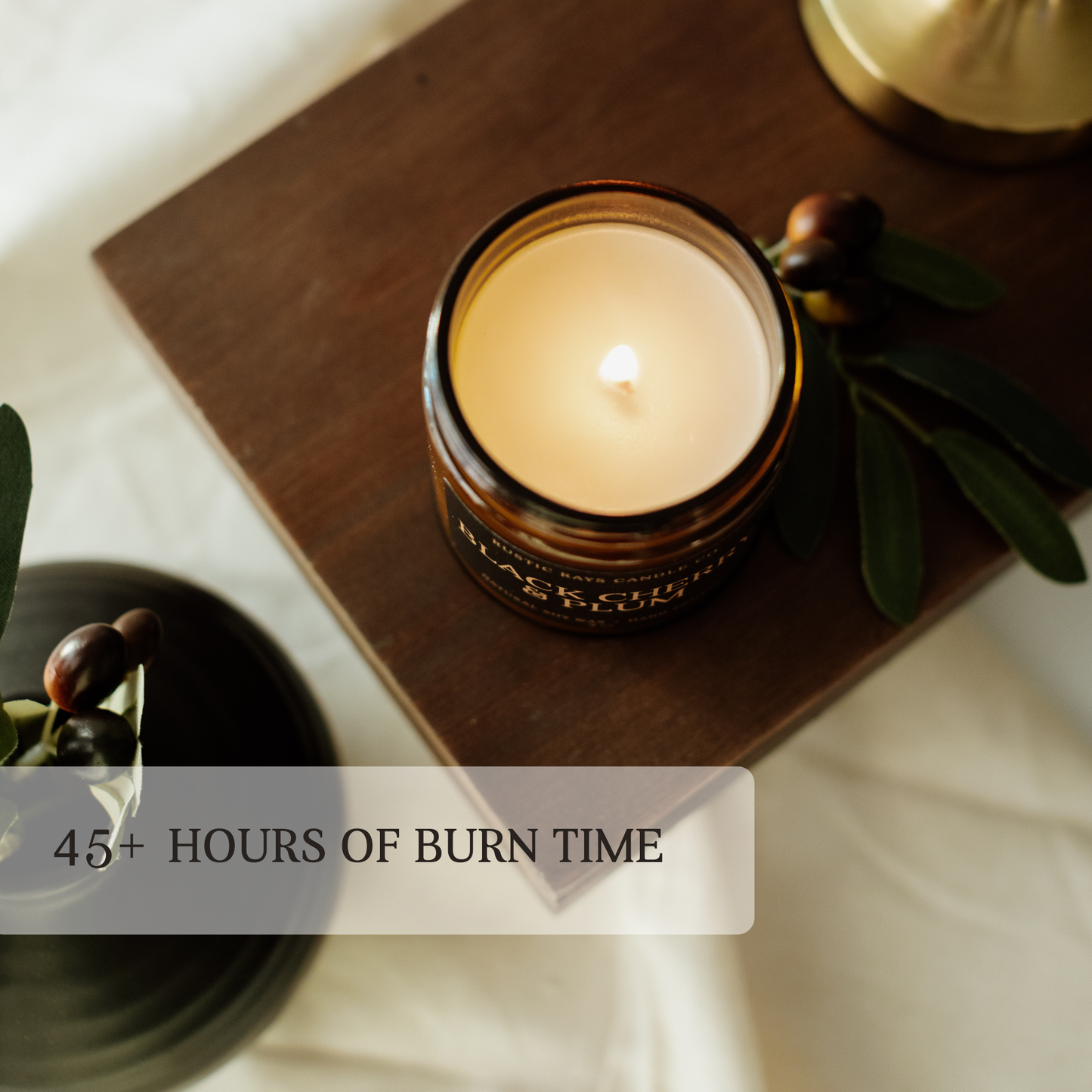 Black Cherry & Plum 9 oz Soy Candle - Home Decor & Gifts