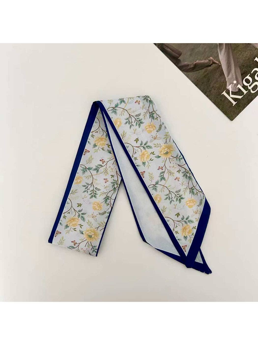 Scarvii - Soft Floral Skinny Scarf